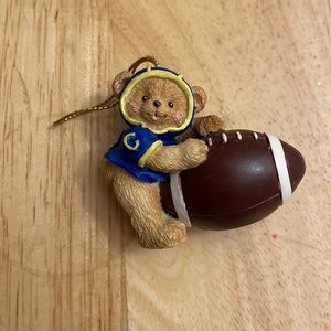 Football bear ornament by artist Marjorie Sarnat